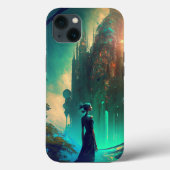 Futuristic Fantasy Castle Landscape Case-Mate iPhone Case (Achterkant)