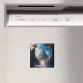 Futuristic Fantasy Castle Landscape Magnet Magneet (Insitu (Vaatwasser))