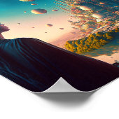 Futuristic Fantasy Castle Landscape Poster (Hoek)