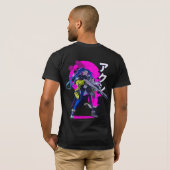 Futuristic Fighter Anime T-shirt - Bold Cyberpunk (Achterkant volledig)