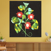 Futuristic Floral Morning Glory Abstracte Art Canvas Afdruk (Insitu (Woonkamer))