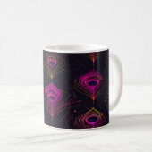 Futuristic Geometric Peacock & Neon Pulse mug (Devant droit)