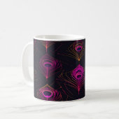 Futuristic Geometric Peacock & Neon Pulse mug (Devant gauche)