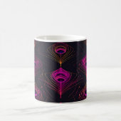Futuristic Geometric Peacock & Neon Pulse mug (Centre)