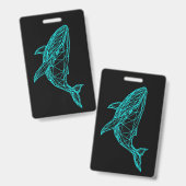 Futuristic Geometric Whale Badge (Avant & arrière)