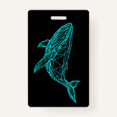 Futuristic Geometric Whale Badge (Dos)