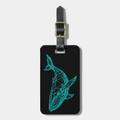 Futuristic Geometric Whale Bagagelabel (Voorkant verticaal)