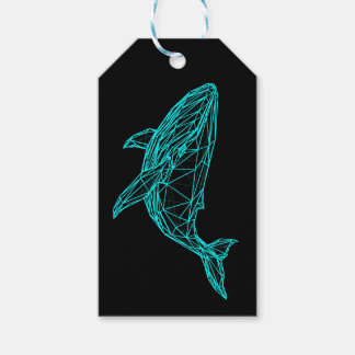 Futuristic Geometric Whale Gift Tags Cadeaulabel