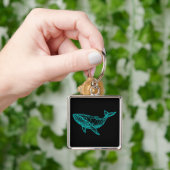 Futuristic Geometric Whale Keychain (Hand)