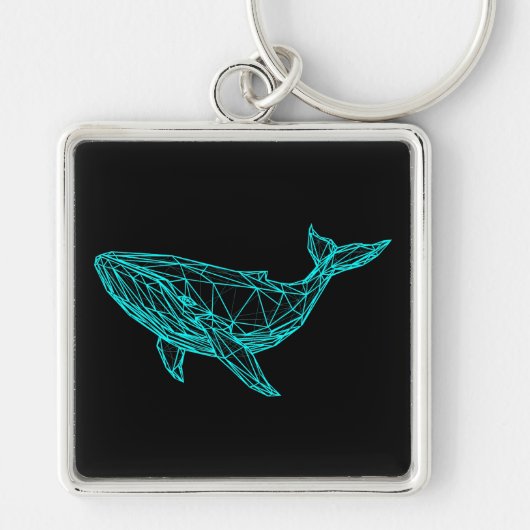 Futuristic Geometric Whale Keychain (Voorkant)
