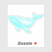 Futuristic Geometric Whale Sticker (Feuille)