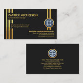 Futuristic Gold Lines Professional CEO Foundation Visitekaartje (Voorkant / Achterkant)