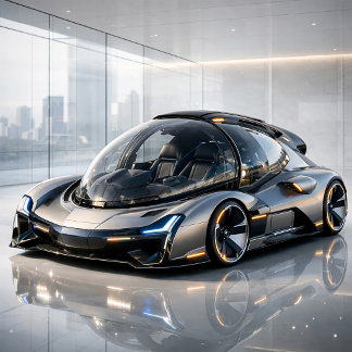 Futuristic High-Tech Concept Car Design Print Kaart