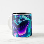 Futuristic Liquid Glow Geometric Mug (Devant gauche)