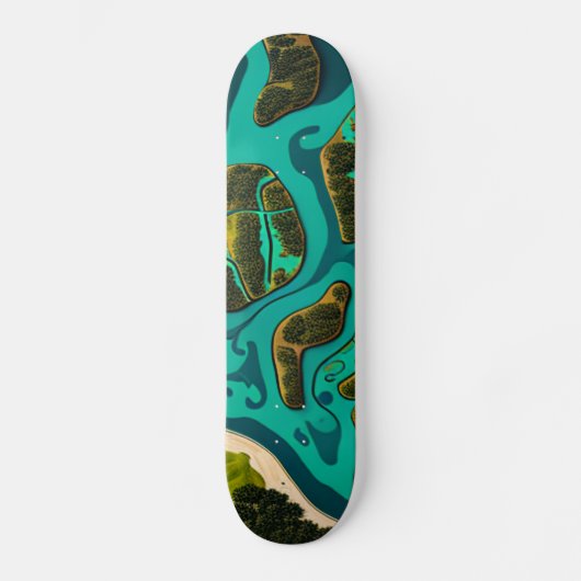 Futuristic Marshlands Skateboard (Voorkant)