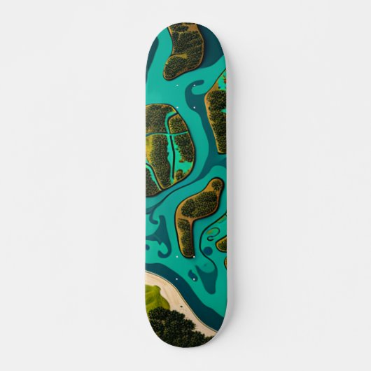 Futuristic Marshlands Skateboard (Voorkant)