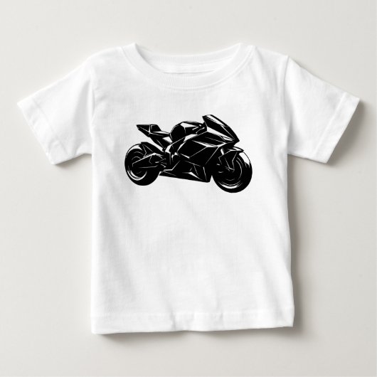 Futuristic Motorcycle Black White Vector (Voorkant)