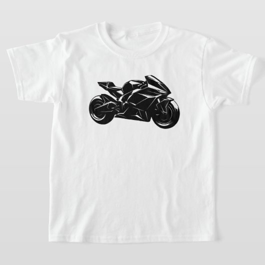 Futuristic Motorcycle Black White Vector T-shirt (Laagn)