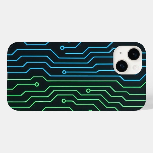 Futuristic Neon Circuit Phone Case (Achterkant (horizontaal))
