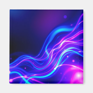 Futuristic Neon Liquid Waves - Electric Energy Flo Magneet