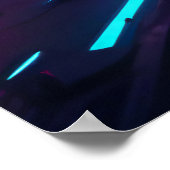Futuristic Neon Vaporwave City Horizon Synthwave Poster (Hoek)