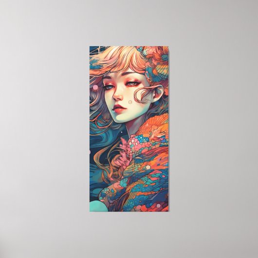Futuristic Ocean Mermaid Canvas Afdruk (Voorkant)