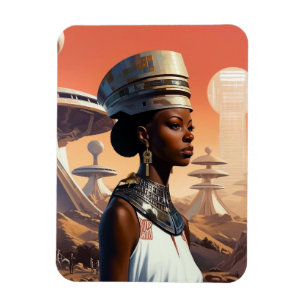 Futuristic Queen Afrofuturistic Science Fiction Magneet