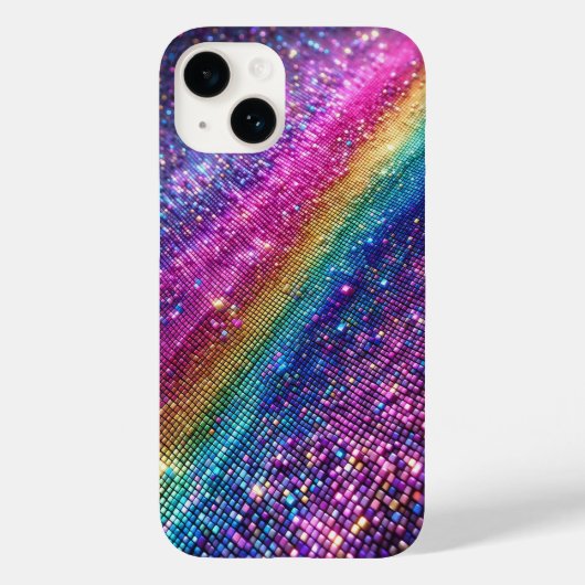 Futuristic Rainbow Pixel Sparkle Gradient Luxury M Case-Mate iPhone Case (Achterkant)