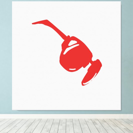 Futuristic Red Tech Desi.Bold and minimal digital Canvas Afdruk (Insitu (Houten vloer))