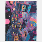 Futuristic Retro Arcade in Outer Space Fleece Deken (Voorkant)