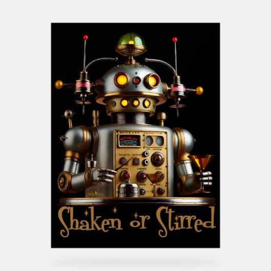 Futuristic Robot Bartender "Shaken or Stirred" (Recto)