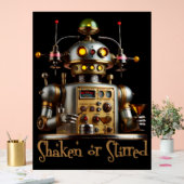 Futuristic Robot Bartender "Shaken or Stirred" Acryl Bord (Huwelijk)