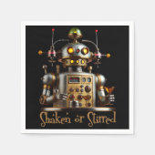 Futuristic Robot Bartender "Shaken or Stirred" Servet (Voorkant)