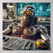 Futuristic Robot Engineer Poster (Voorkant)