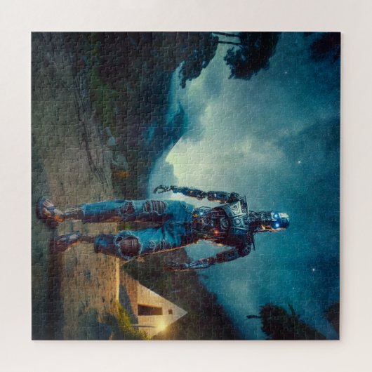 Futuristic Robot in Ancient Landscape Legpuzzel (Horizontaal)