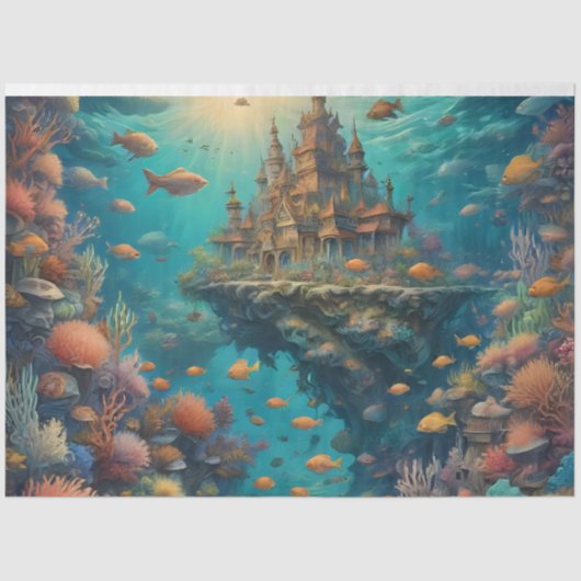 Futuristic scene of the Forest Landscape Tissuepapier (Voorkant)