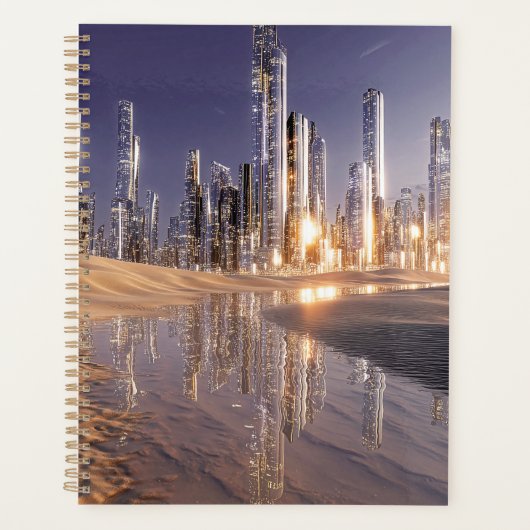 Futuristic Sci-Fi City Reflected In Desert Sands (Devant)