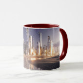 Futuristic Sci-Fi City Reflected In Desert Sands Mok (Voorkant rechts)