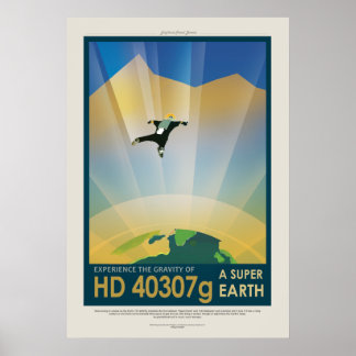 Futuristic Space Poster - Super Earth HD40307G