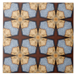 Futuristic Square en Star Pattern Tegeltje