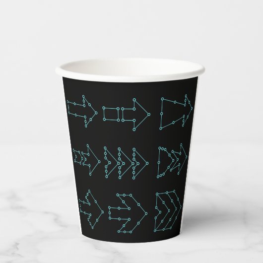 Futuristic Tech Arrow Circuit Design Papieren Bekers (Voorkant)