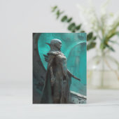 Futuristic Warrior Woman Science Fiction Art Briefkaart (Staand voorkant)