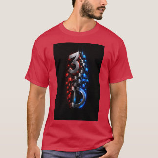 Futuristisch 3D geometrisch kubusontwerp T-shirt