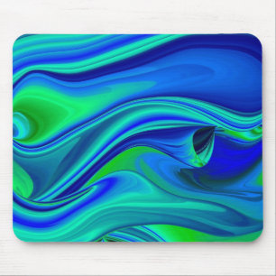 futuristisch, Abstract in groen en blauw Muismat