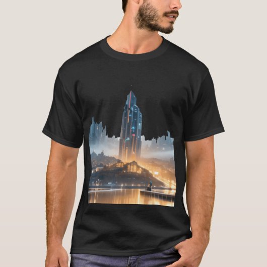 Futuristisch Cityscape T-shirt (Voorkant)