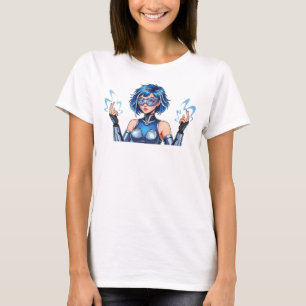 Futuristisch Cyber Meisje Grafische Dames T-Shirt 