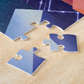 Futuristisch digitaal isometrisch stedelijk citysc legpuzzel (Zijkant)