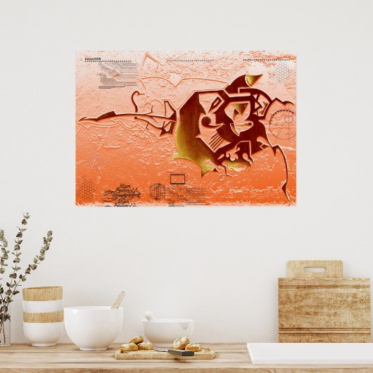 Futuristisch Evo-Poster afdrukken Geoptimaliseerd  Poster (Keuken)