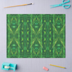 Futuristisch groen bladig abstract patroon tissuepapier