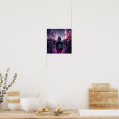 Futuristisch Hooded Vrouw Cyberpunk Poster - A Vis (Keuken)